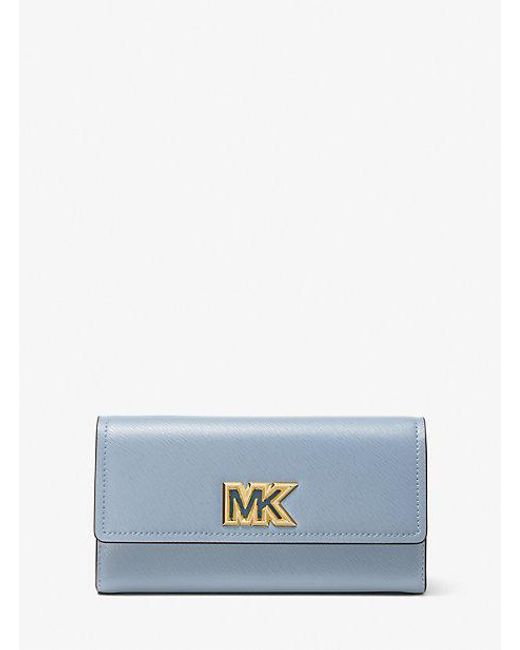 Michael Kors Blue Mimi Large Saffiano Leather Bi-fold Wallet