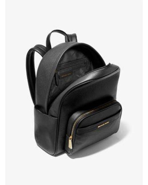 Michael Kors Black Mk Bex Medium Pebbled Leather Backpack