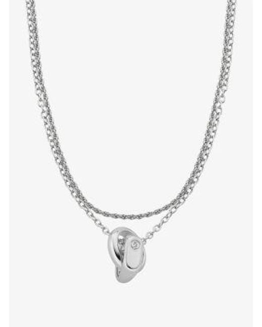 Michael Kors Metallic Double Layered Intertwined Necklace