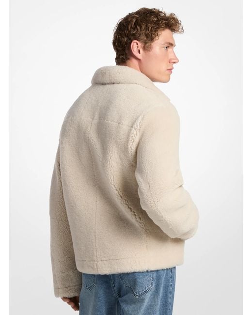 Michael Kors Natural Shearling Shirt Jacket for men