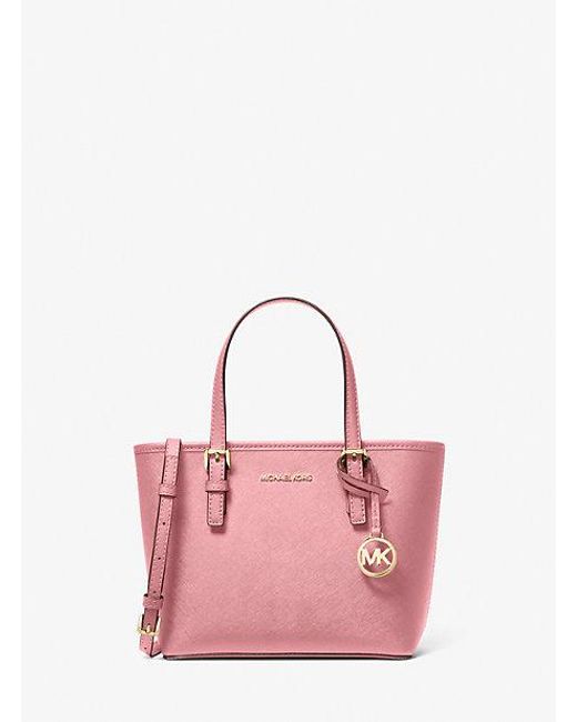 Michael Kors Pink Jet Set Travel Extra-small Saffiano Leather Top-zip Tote Bag