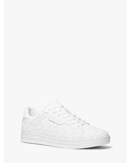 Michael Kors White Keating Signature Logo Sneaker for men