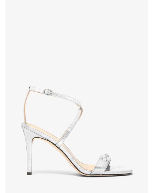 MICHAEL Michael Kors Natural Mk Lena Metallic Leather Sandal