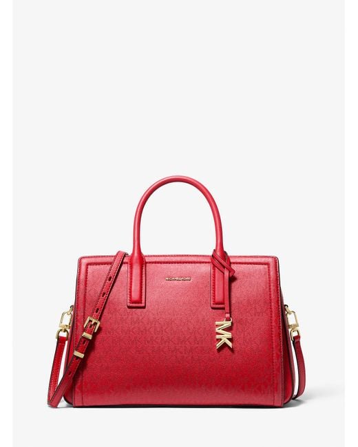 Mk Sac Laila De Taille Moyenne Métallisé À Logo Signature MICHAEL Michael Kors en coloris Red