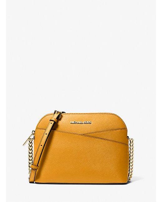 Michael Kors Jet Set Travel Medium Dome Crossbody Bag in Yellow Lyst