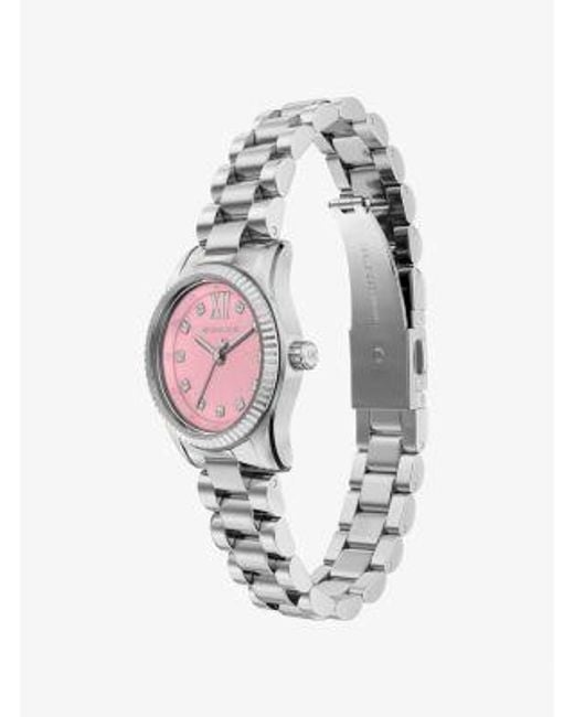 Michael Kors Pink Petite Lexington Pavé-Tone Watch