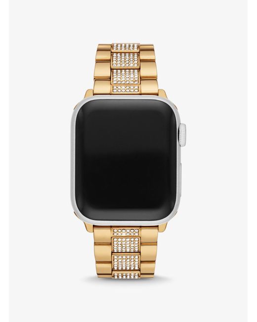 Correa dorada con incrustaciones para Apple Watch® Michael Kors de color Black