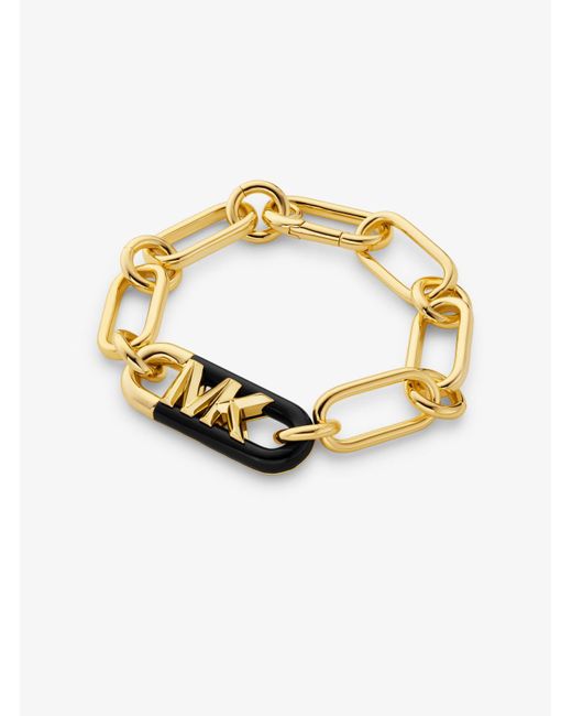 Bracelet à logo Empire en laiton plaqué en métal précieux et acétate Michael Kors en coloris Metallic