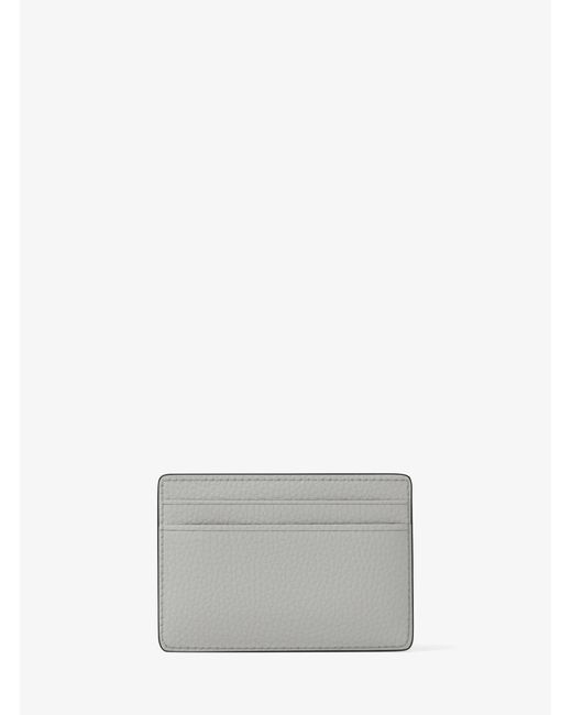 MICHAEL Michael Kors White Mk Pebbled Leather Card Case