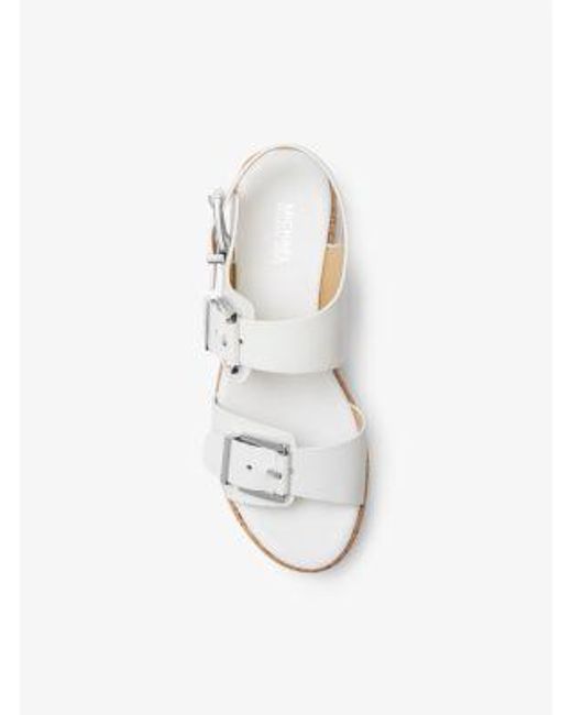 MICHAEL Michael Kors White Colby Leather Flatform Sandal