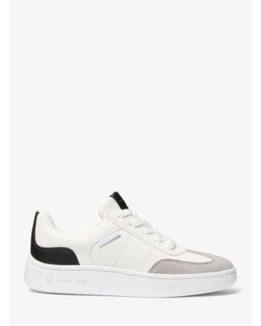 Michael Kors White Kai Mixed-Media Sneaker