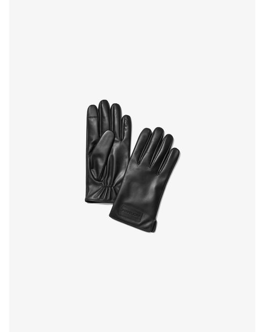 Michael Kors Black Mk Leather Gloves for men