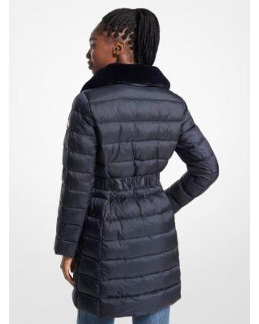 MICHAEL Michael Kors Packable Quilted Puffer Coat with Faux Fur in Blue for Men Lyst UK