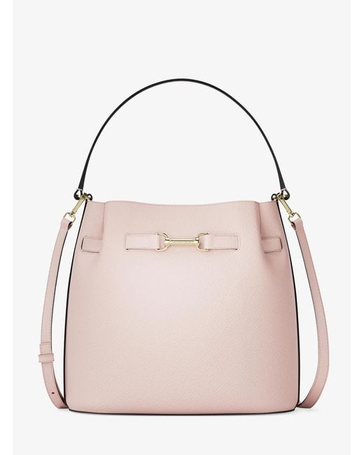 Michael Kors Outlet Pink Mk Carson Medium Pebbled Leather Convertible Bucket Crossbody Bag