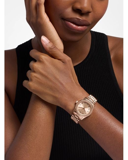 Michael Kors White Mini Lexington Pavé-Tone Watch