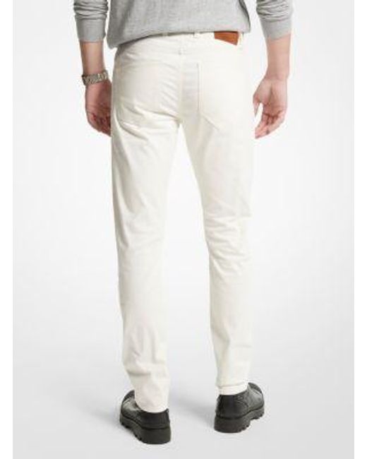 Michael Kors White Mk Brushed Stretch Denim Jeans for men