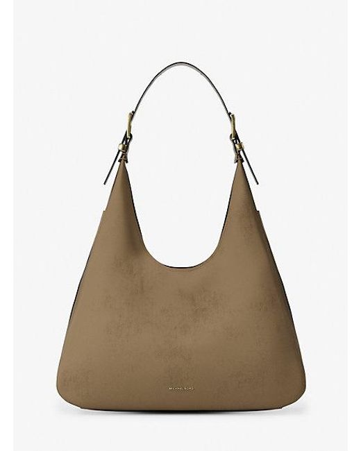 Michael Kors Natural Nolita Large Nubuck Hobo Shoulder Bag