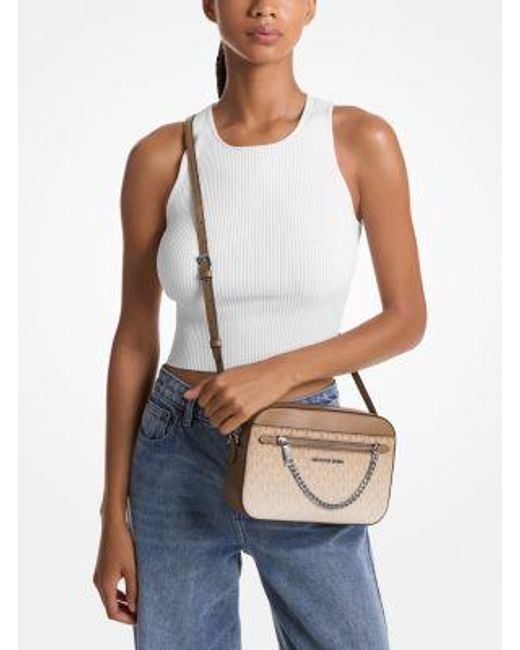 Michael Kors Gray Jet Set Large Ombré Signature Logo Crossbody Body