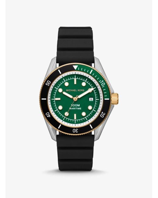Michael Kors Green Maritime Three-hand Silicone Watch 42mm for men