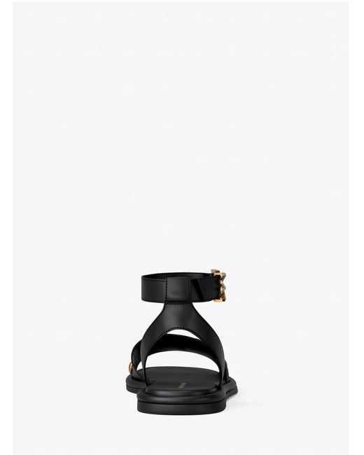 Michael Kors Black Rosetta Studded Leather Sandal