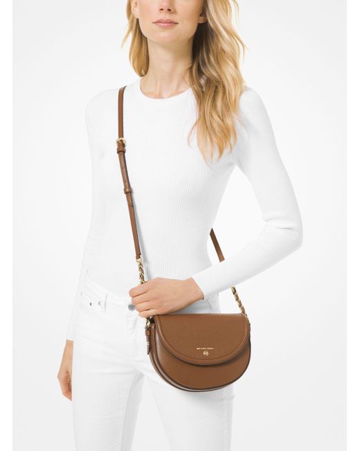 Michael Kors Jet Set Medium Pebbled Leather Half Dome Crossbody in