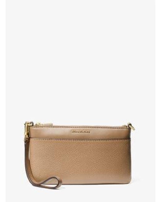 Michael Kors Natural Jet Set Medium Pebbled Leather Wristlet