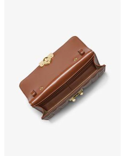 Borsa a tracolla Tribeca grande convertibile in pelle di MICHAEL Michael Kors in Brown