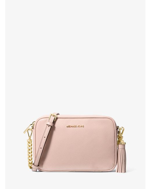 MICHAEL Michael Kors Pink Mk Jet Set Medium Pebbled Leather Crossbody Bag