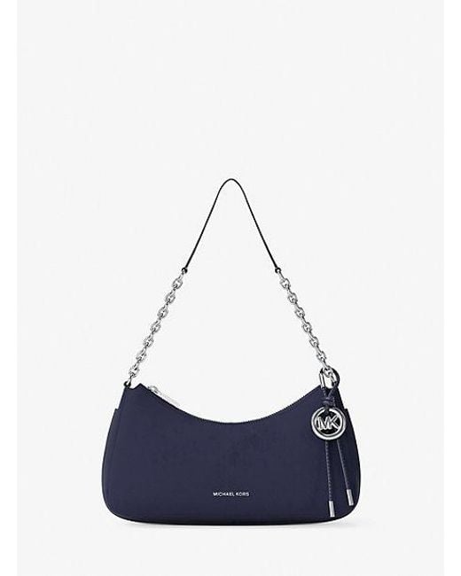 Michael Kors Blue Nolita Medium Nubuck Chain Pochette