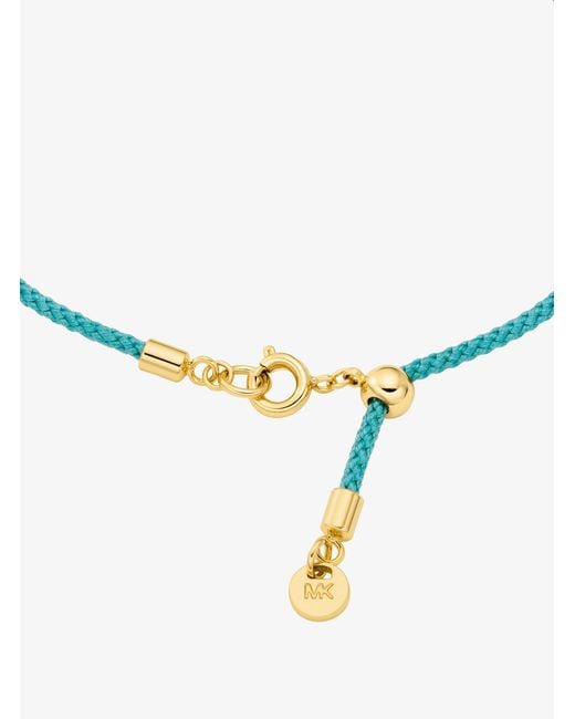 Michael Kors Blue Pavé-Tone Logo Corded Bracelet