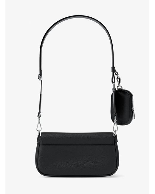 Michael Kors White Jet Set Travel Small Pebbled Leather Crossbody Bag With Pouch