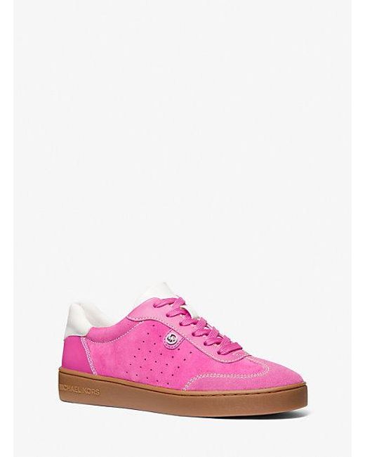 Michael Kors Pink Scotty Suede Sneaker