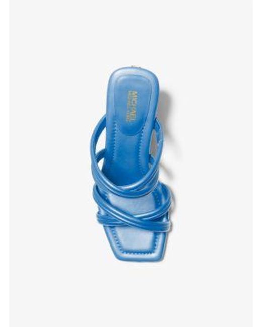 Michael Kors Blue Corrine Leather Sandal