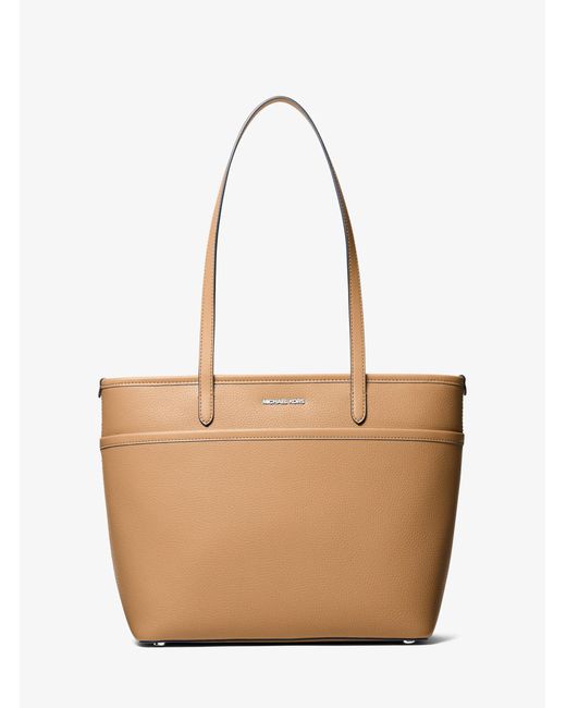 MICHAEL Michael Kors Natural Mk Marlowe Medium Pebbled Leather Pocket Tote Bag