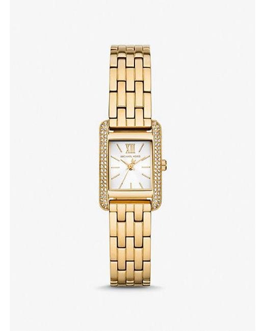 Michael Kors Metallic Mini Monroe Pavé Gold-tone Watch