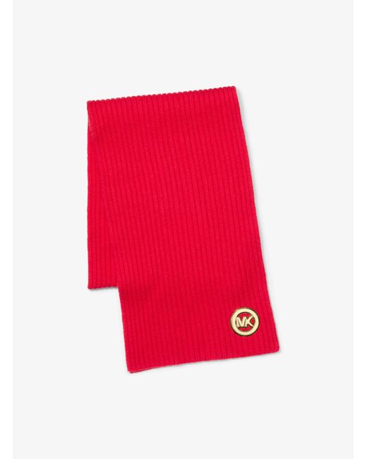 MICHAEL Michael Kors Red Michael Kors Ribbed Wool Scarf