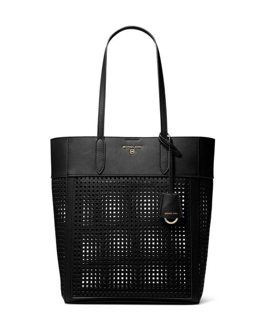 Michael Kors Sinclair Large Perforated Leather Tote Bag in Black Lyst
