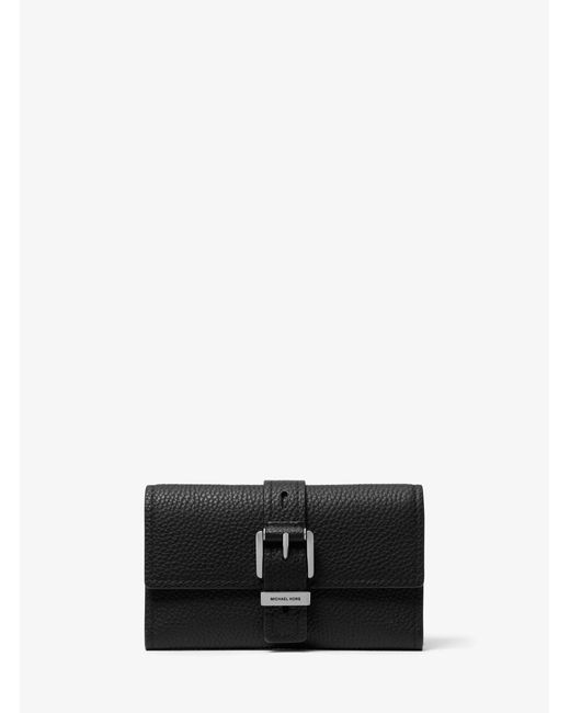 MICHAEL Michael Kors White Mk Nolita Medium Pebbled Leather Tri-Fold Wallet