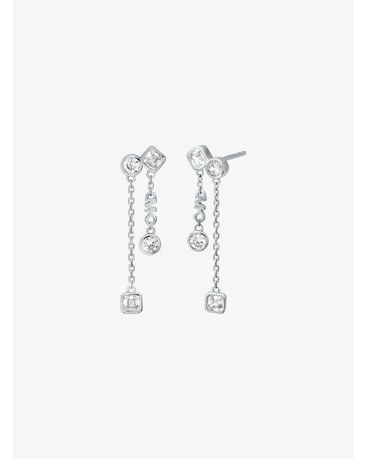 Michael Kors Metallic Mk Precious Metal-Plated Sterling Bezel Drop Earrings