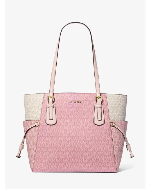 Mk Grand Cabas Voyager À Couleurs Contrastées Et À Logo Signature Michael Kors Outlet en coloris Pink