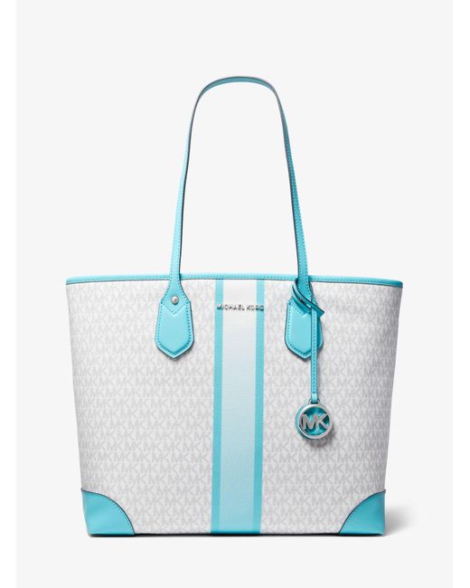 Grand sac à main Eva à logo et rayures Michael Kors en coloris Blue