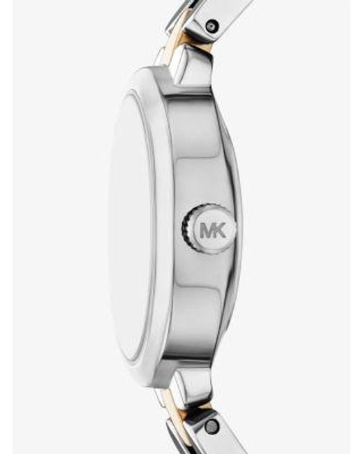 Michael Kors White Mini Maude Two-Tone Watch