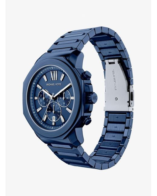 Michael Kors Blue Oversized Prescott-Tone Watch for men