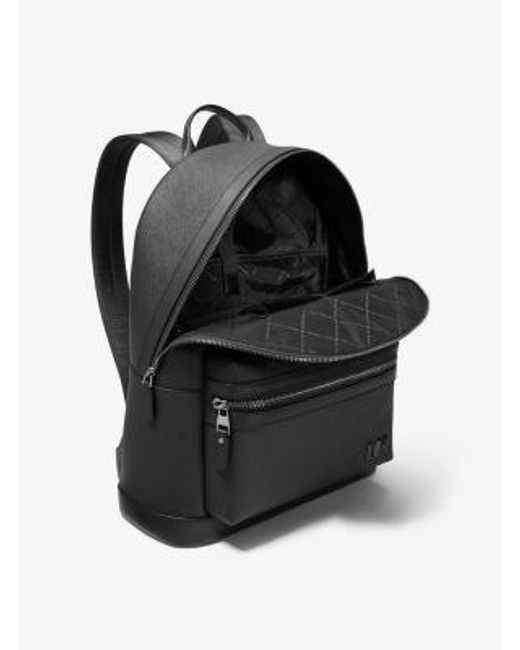 Michael Kors Black Mk Edison Leather Backpack for men