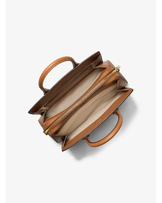Mk Borsa A Mano Laila Media Con Logo di MICHAEL Michael Kors in Natural