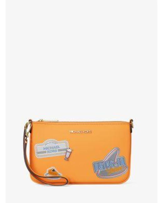 Michael Kors Orange Jet Set Small Embellished Convertible Wristlet