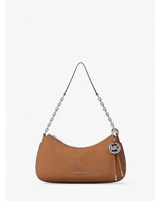 Michael Kors White Nolita Medium Nubuck Chain Pochette