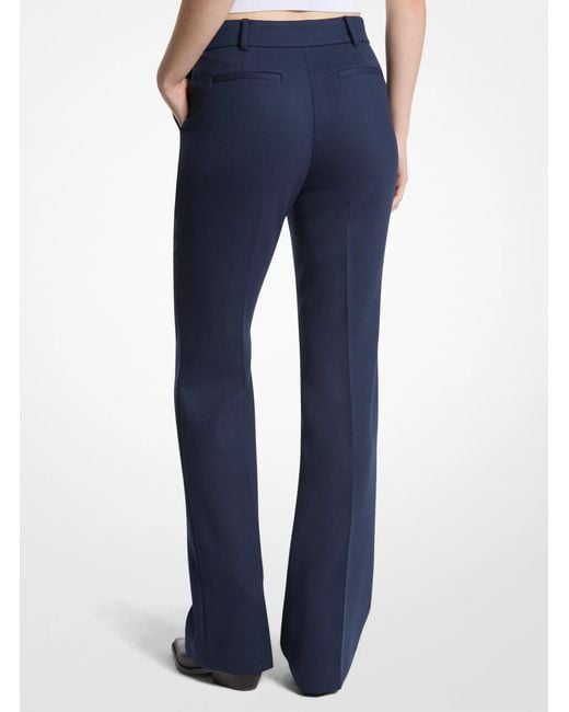 MICHAEL Michael Kors Blue Bootcut Stretch Wool Blend Pants