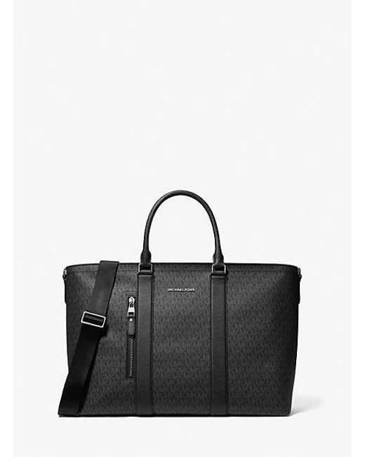 Michael Kors Black Hudson Signature Logo Tote Bag for men