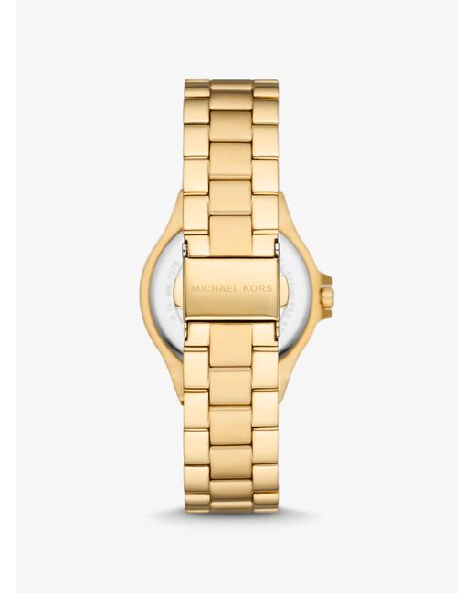 Reloj Lennox mini en tono dorado con incrustaciones Michael Kors de color Metallic